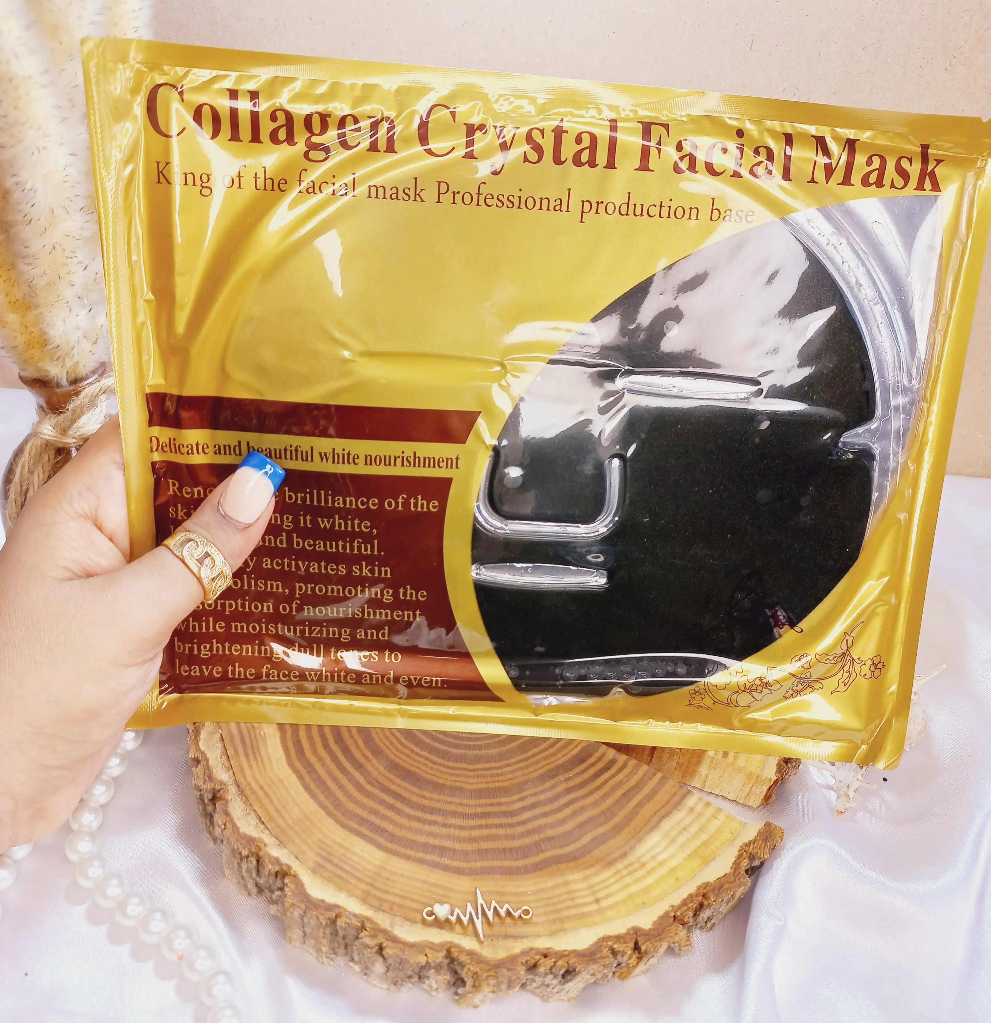 ماسک ورقه ای مشکی کلاژن بزرگ کریستال  crystal collagen | پخش عمده