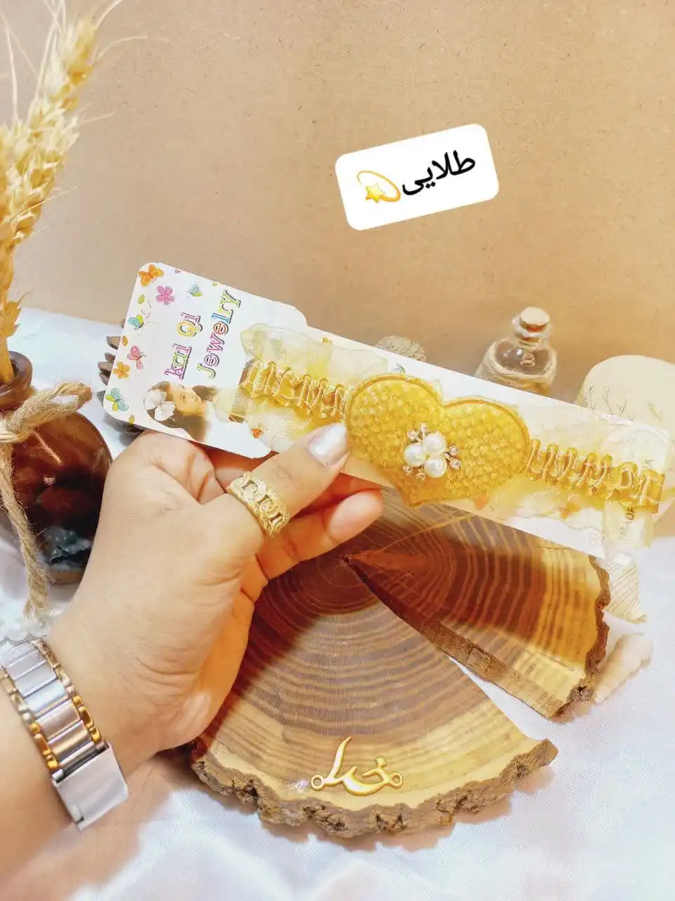 هدبند دخترانه مدل قلب مخمل نگین دار KAI QI JEWELRY کد 1977 2