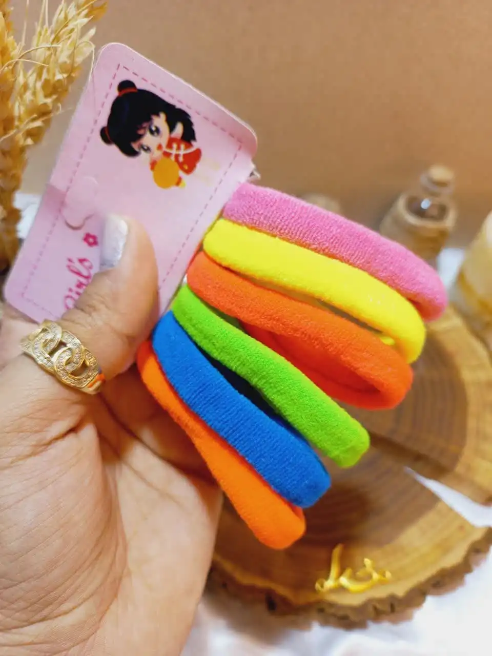 کش مو زنانه رنگی بسته 6 عددی گرلز پتیان GIRLS PTIAN