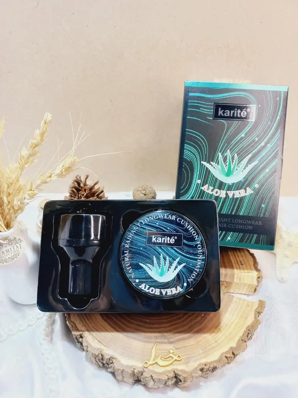 کوشن آلوئه ورا ALOE VERA به همراه پد قارچی برند کاریته Karite اورجینال