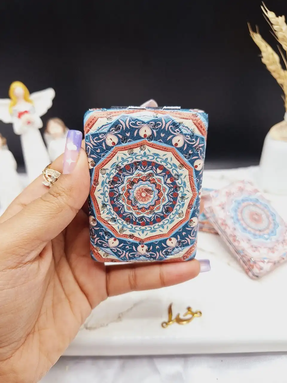 آینه جیبی چهارگوش طرح سنتی
