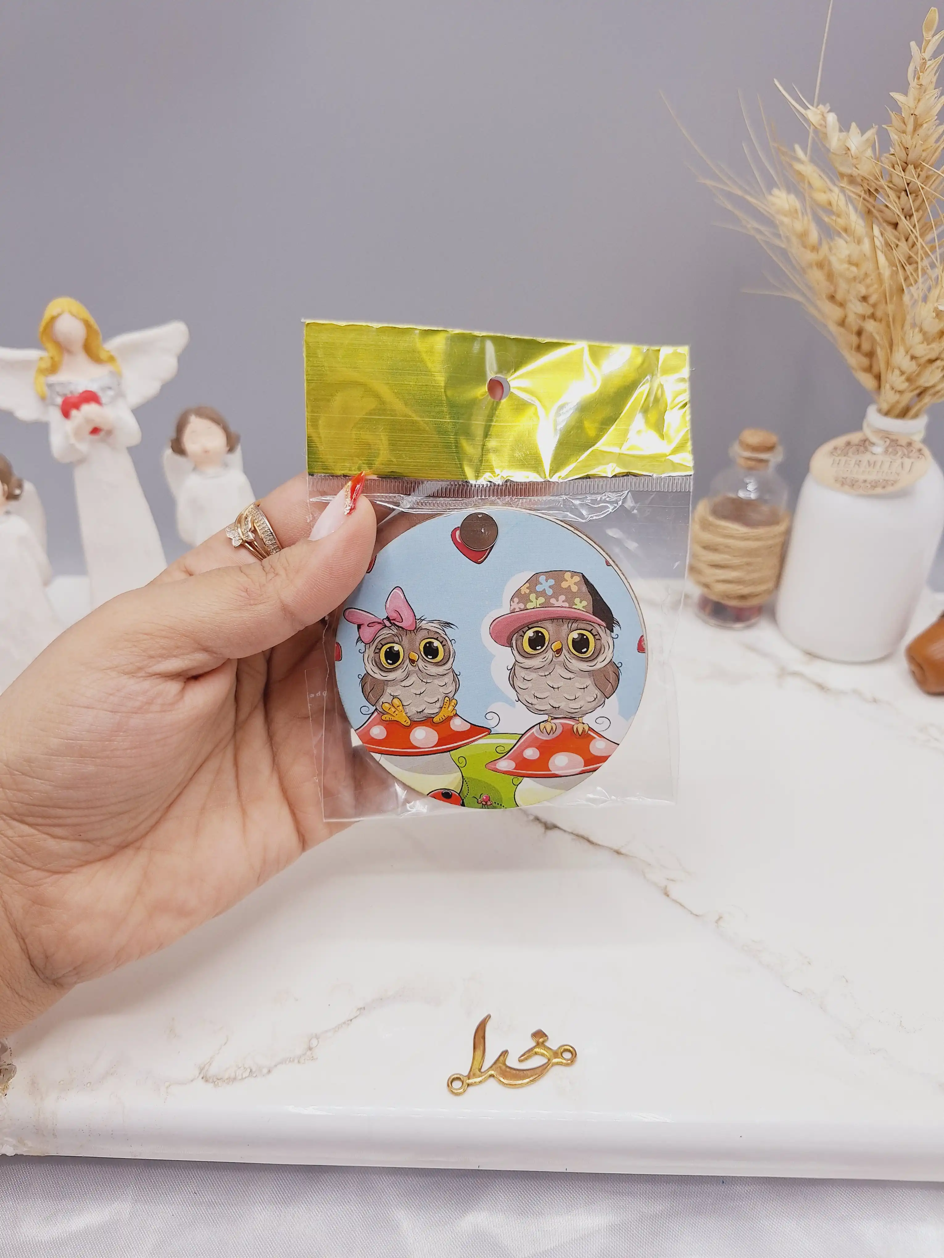 آینه چوبی فانتزی طرح گرد سایز بزرگ ارسال رندم