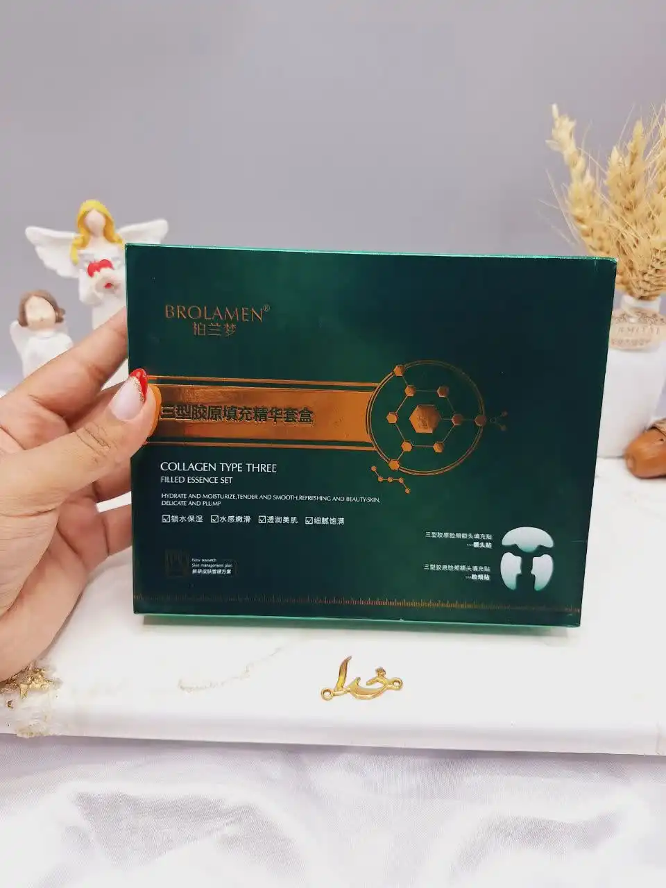 پک ماسک رفع چین و چروک کلاژن ساز جذبی اصل برند Jinshane کد 8509