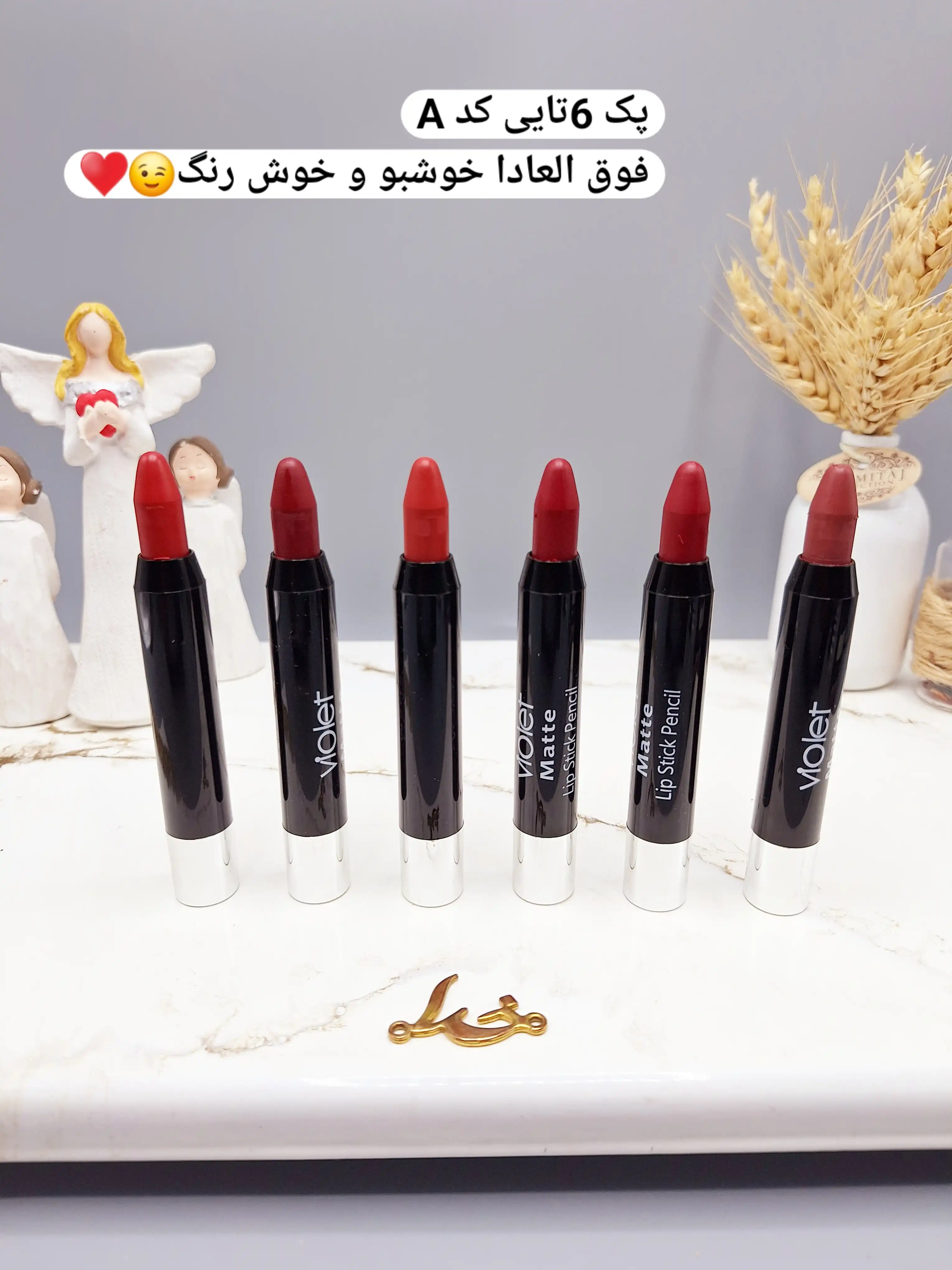 پک 6 تایی رژ جامد مدل پیچی برند ویولت کد 2304
