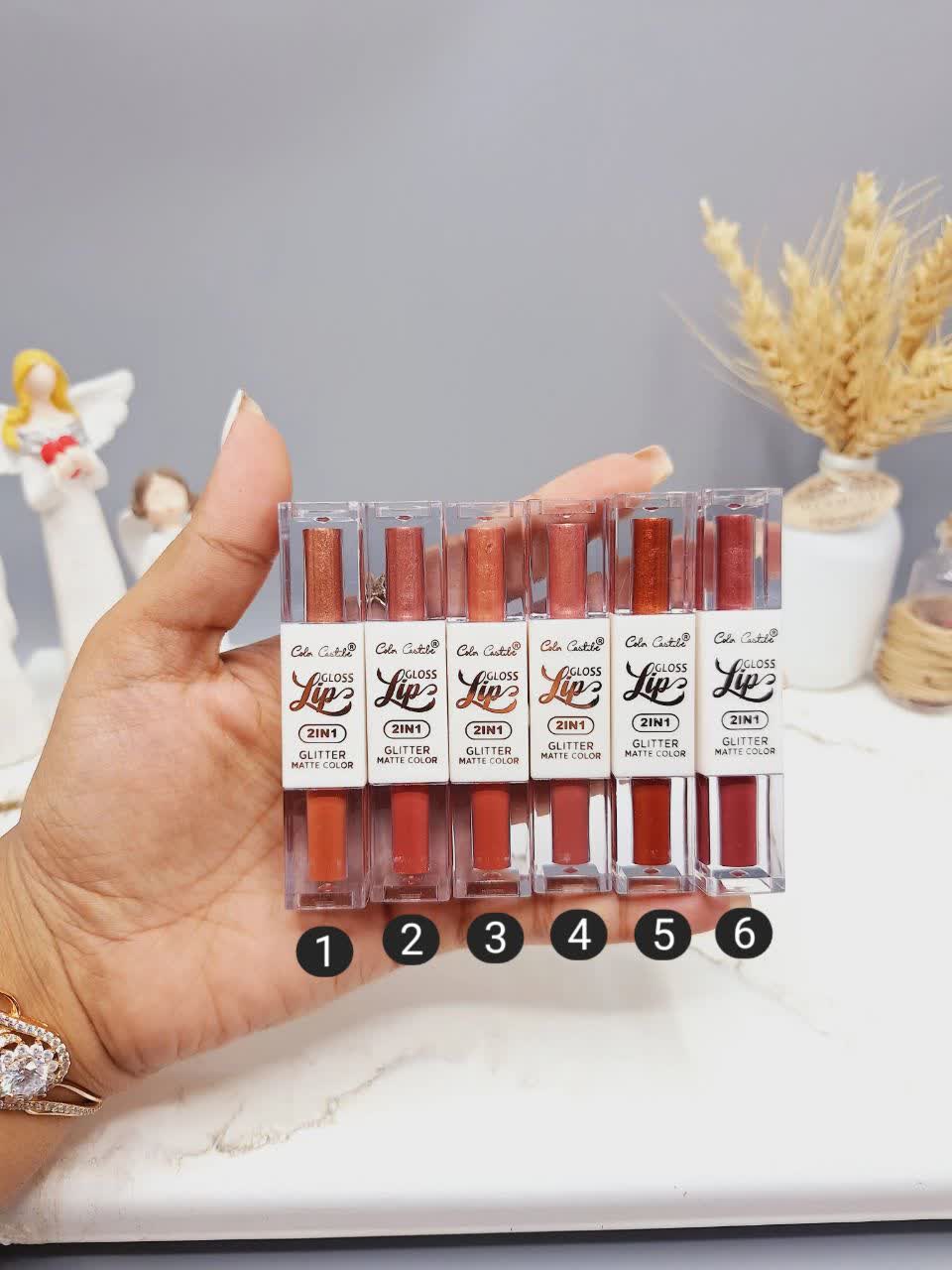 ست 2 تایی رژ مایع و رژ مایع شاین دار برند Color Castibe کد NO:4197
