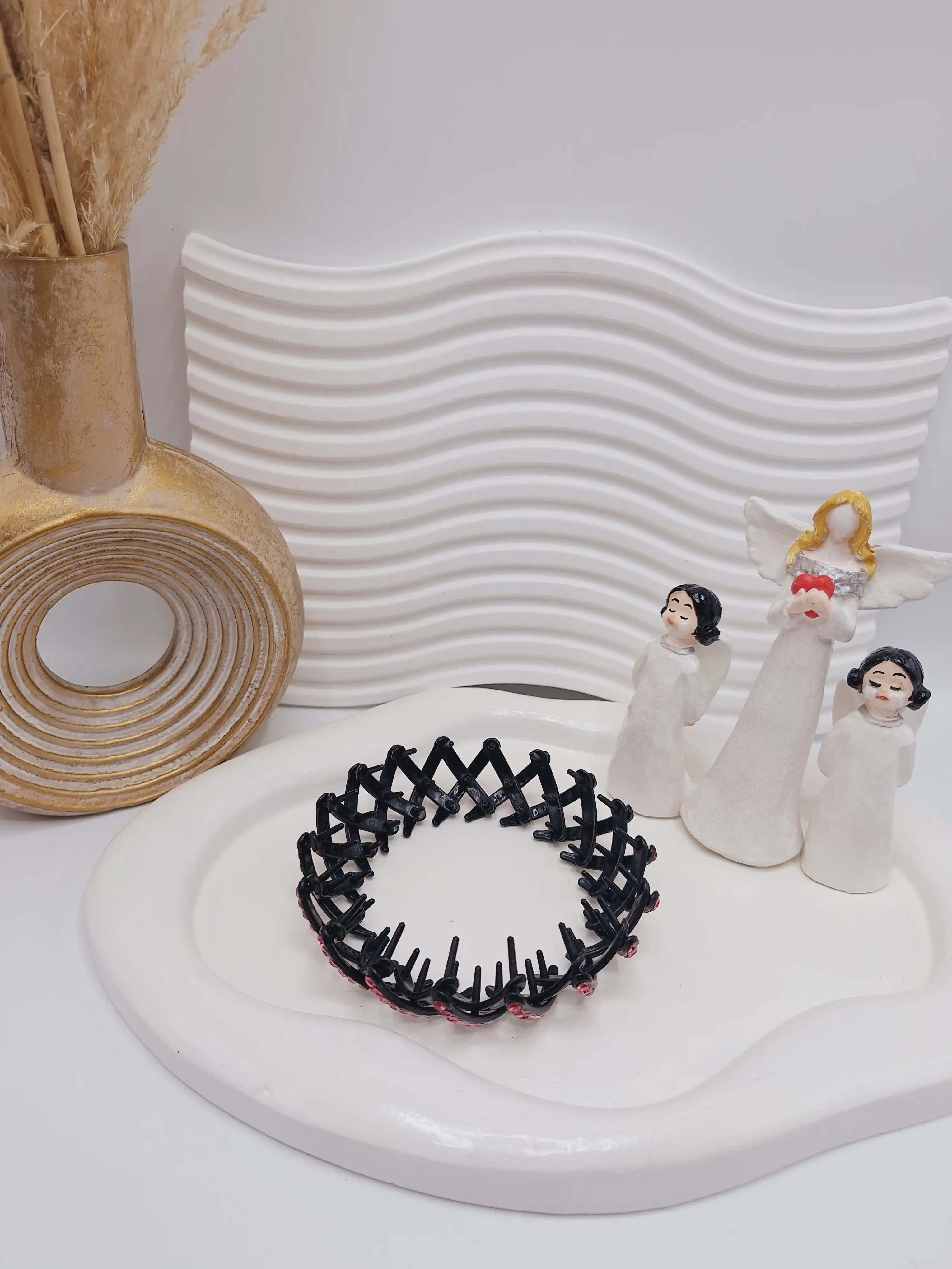 کلیپس چنگکی نگین دار مدل گوجه ای