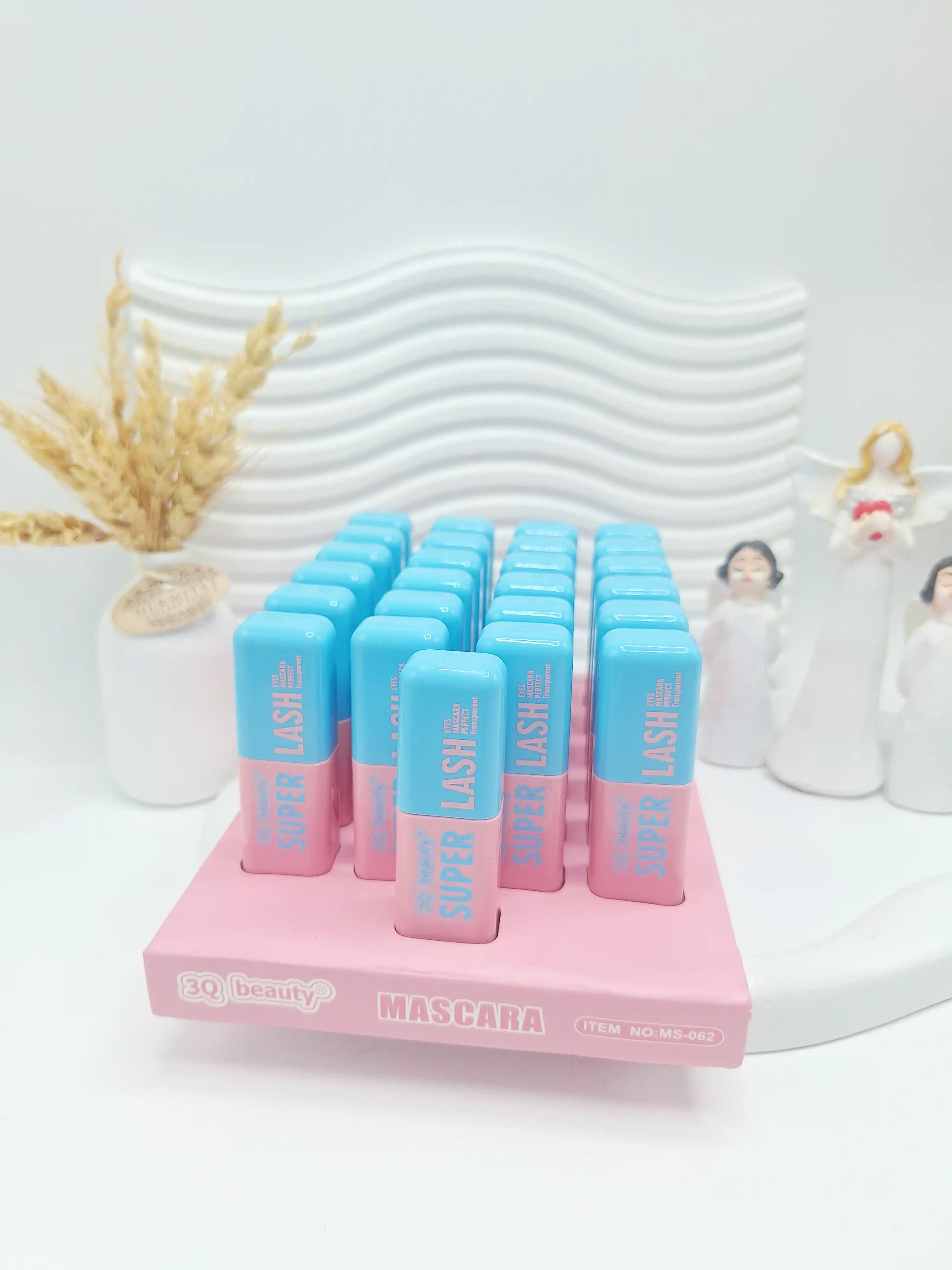 ژل ابرو با کیفیت ماسکارا پوکه صورتی آبی کد 062
