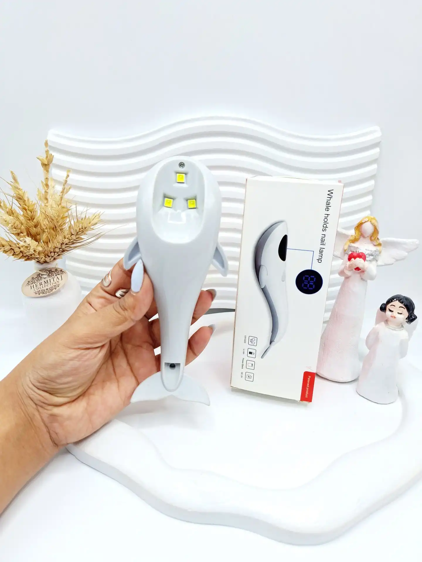 یووی ال ای دی لاک خشک کن طرح دلفین سفید